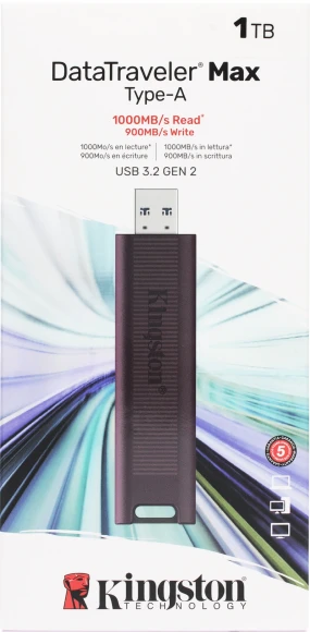 Флеш Диск Kingston 1Tb DataTraveler Max DTMAXA/1TB USB3.2 черный/бордовый