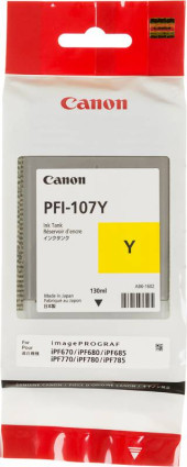 Картридж струйный Canon PFI-107Y 6708B001 желтый (130мл) для Canon iP F680/685/780/785 Картридж струйный Canon PFI-107Y 6708B001 желтый (130мл) для Canon iP F680/685/780/785