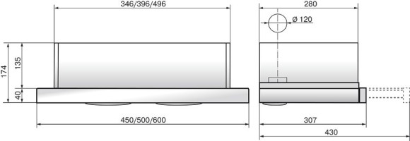 Вытяжка встраиваемая Elikor Интегра 60П-400-В2Л топленое молоко управление: кулисные переключатели (1 мотор)