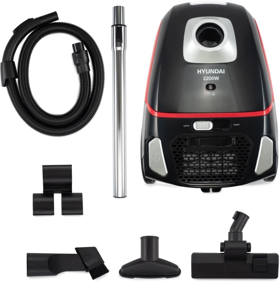 Пылесос Hyundai HYV-B4995 2220Вт черный/красный (в компл.:1мешок) Пылесос Hyundai HYV-B4995 2220Вт черный/красный (в компл.:1мешок)