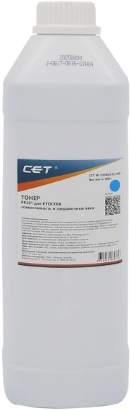 Тонер Cet PK201 OSP0201C-500 голубой бутылка 500гр. для принтера Kyocera ECOSYS P6030cdn/M6026cdn