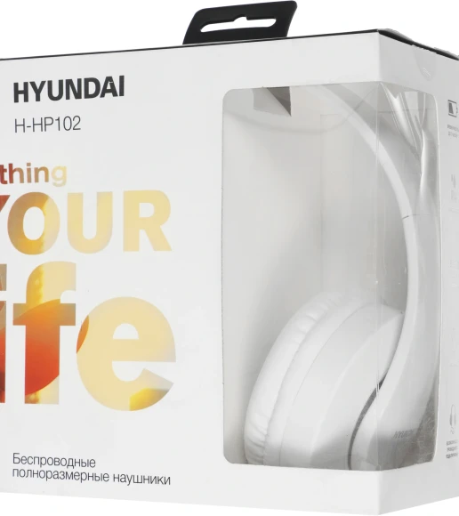 Гарнитура накладные Hyundai H-HP102 белый беспроводные bluetooth оголовье