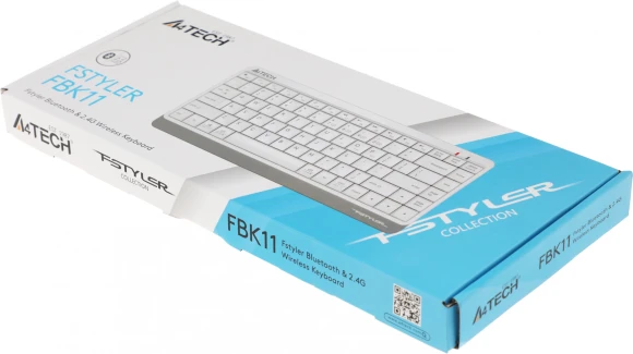 Клавиатура A4Tech Fstyler FBK11 белый/серый USB беспроводная BT/Radio slim (FBK11 WHITE)