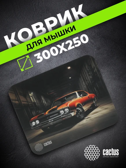 Коврик для мыши Cactus Orange Car рисунок 300x250x2мм (CS-MP-P06M)