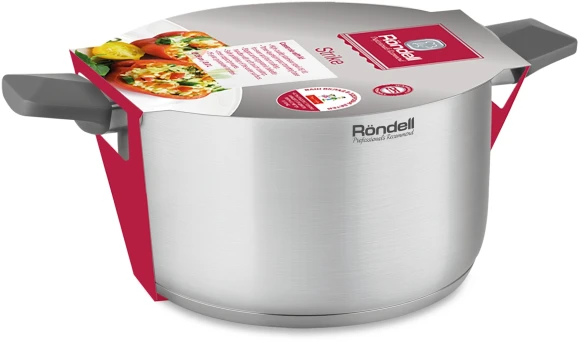 Кастрюля Rondell Strike RDS-1663 8л. d=26см (с крышкой) стальной