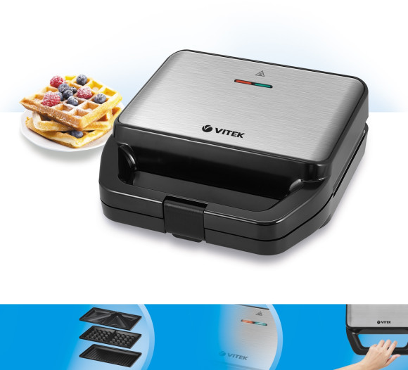 Вафельница Vitek VT-2626 850Вт черный/серебристый