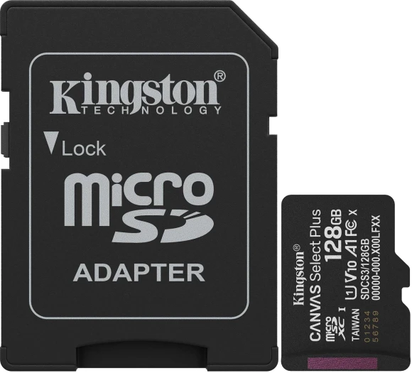 Флеш карта microSDXC 128GB Kingston SDCS3/128GB Canvas Select Plus V10 A1 + adapter Флеш карта microSDXC 128GB Kingston SDCS3/128GB Canvas Select Plus V10 A1 + adapter
