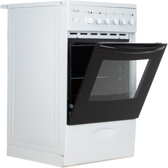 Плита Электрическая Лысьва EF4004MK00 белый/черный стеклокерамика (без крышки)