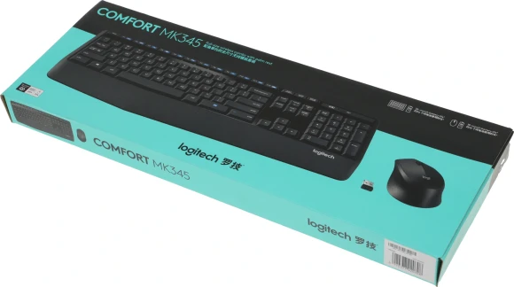 Клавиатура + мышь Logitech MK345 клав:черный мышь:черный USB беспроводная (920-012925)