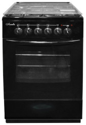 Плита Комбинированная Лысьва ЭГ 401 МС-2у черный (стеклянная крышка) реш.сталь