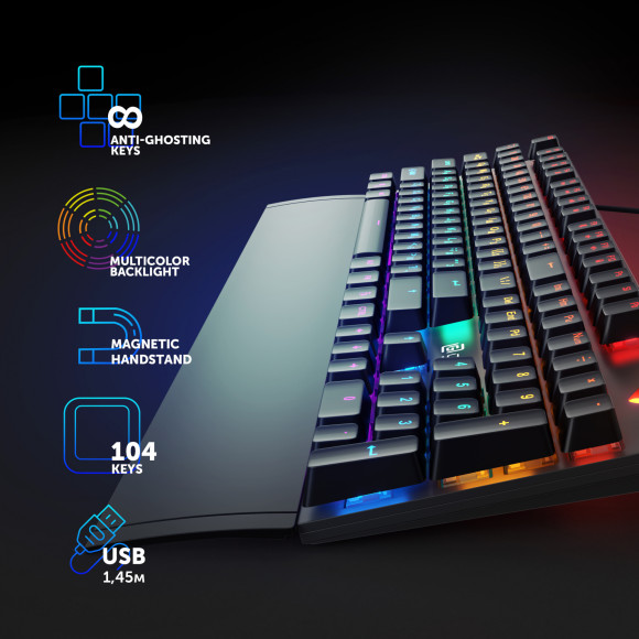 Клавиатура Оклик 935G RAGNAR механическая черный USB Multimedia for gamer LED (подставка для запястий) Клавиатура Оклик 935G RAGNAR механическая черный USB Multimedia for gamer LED (подставка для запястий)