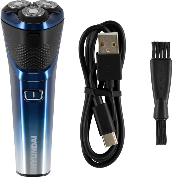 Бритва роторная Hyundai H-SH8089 реж.эл.:3 питан.:аккум. голубой/черный Бритва роторная Hyundai H-SH8089 реж.эл.:3 питан.:аккум. голубой/черный