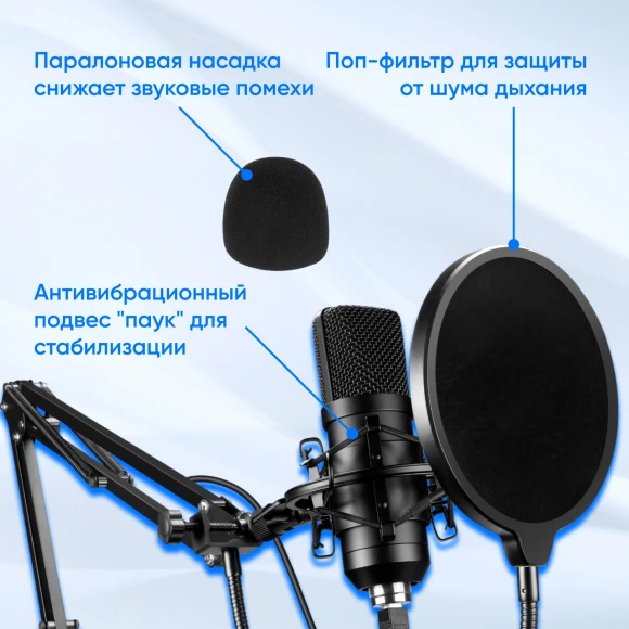 Микрофон проводной Оклик SM-700G 2.5м черный Микрофон проводной Оклик SM-700G 2.5м черный