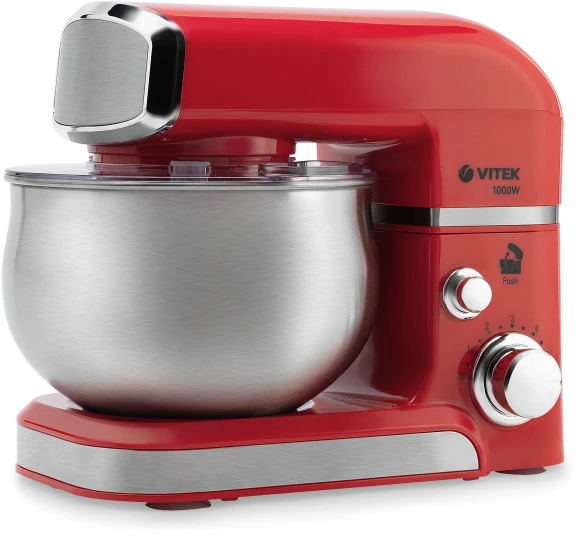 Кухонная машина Vitek VT-4114 планетар.вращ. 1000Вт красный