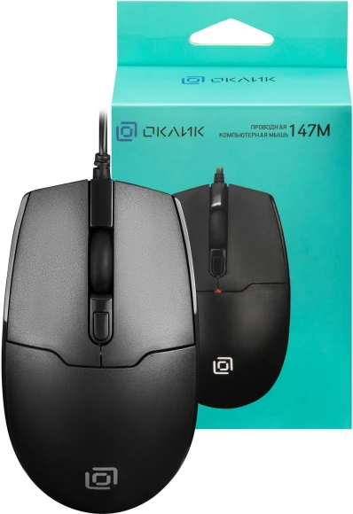 Мышь Оклик 147M черный оптическая 1600dpi PS/2 4but (1504733)