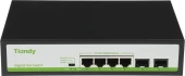 Коммутатор Tiandy TC-P3S06 H/0402/AT/60/V2.0 (L2) 4x1Гбит/с 2SFP 4PoE 60W неуправляемый