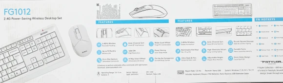Клавиатура + мышь A4Tech Fstyler FG1012 клав:белый мышь:белый USB беспроводная Multimedia (FG1012 WHITE) Клавиатура + мышь A4Tech Fstyler FG1012 клав:белый мышь:белый USB беспроводная Multimedia (FG1012 WHITE)