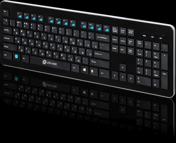 Клавиатура Оклик 870S черный USB беспроводная slim Multimedia Клавиатура Оклик 870S черный USB беспроводная slim Multimedia