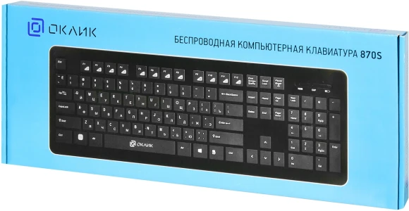Клавиатура Оклик 870S черный USB беспроводная slim Multimedia Клавиатура Оклик 870S черный USB беспроводная slim Multimedia