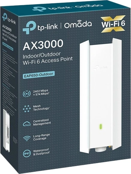 Точка доступа TP-Link EAP650-Outdoor AX3000 10/100/1000BASE-TX белый
