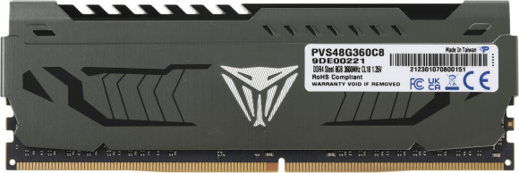 Память DDR4 8Gb 3600MHz Patriot PVS48G360C8 Viper Steel RTL Gaming PC4-28800 CL18 DIMM 288-pin 1.35В с радиатором Ret Память DDR4 8Gb 3600MHz Patriot PVS48G360C8 Viper Steel RTL Gaming PC4-28800 CL18 DIMM 288-pin 1.35В с радиатором Ret