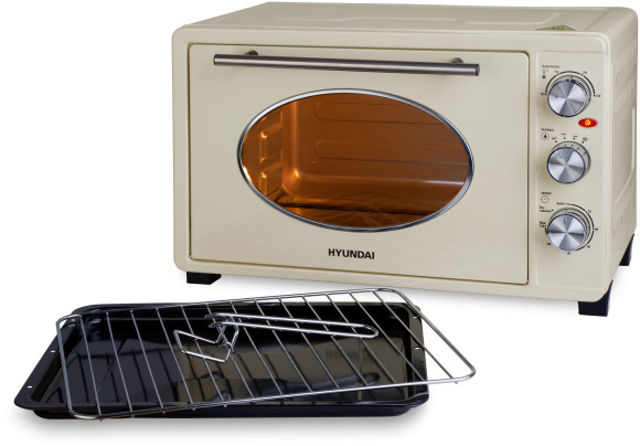 Мини-печь Hyundai MIO-HY084 33л. 1500Вт бежевый/хром