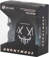 Наушники с микрофоном Оклик HS-L810G ANONYMOUS черный 2.2м мониторные оголовье (1460164) Наушники с микрофоном Оклик HS-L810G ANONYMOUS черный 2.2м мониторные оголовье (1460164)