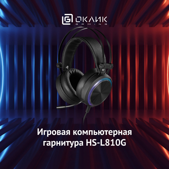 Наушники с микрофоном Оклик HS-L810G ANONYMOUS черный 2.2м мониторные оголовье (1460164) Наушники с микрофоном Оклик HS-L810G ANONYMOUS черный 2.2м мониторные оголовье (1460164)