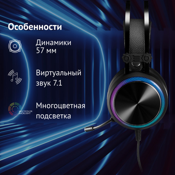 Наушники с микрофоном Оклик HS-L810G ANONYMOUS черный 2.2м мониторные оголовье (1460164) Наушники с микрофоном Оклик HS-L810G ANONYMOUS черный 2.2м мониторные оголовье (1460164)