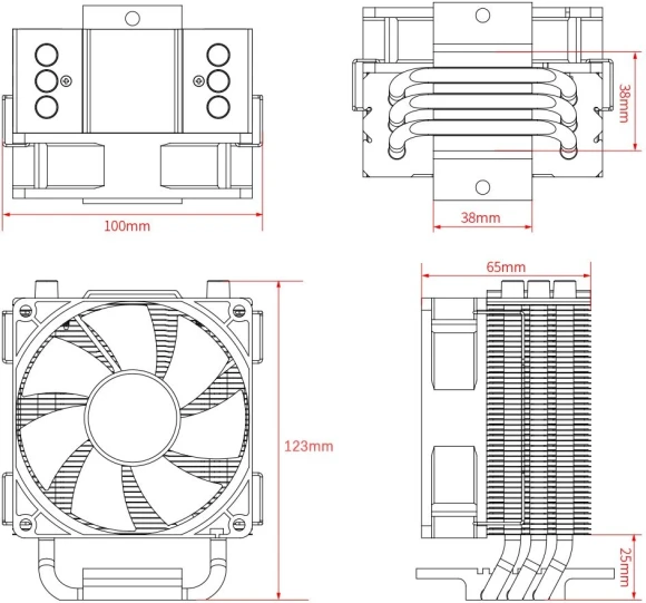 Устройство охлаждения(кулер) ID-Cooling SE-903-XT Basic Soc-AM5/AM4/1200/1700/1851 черный 4-pin 14-26dB Al+Cu 130W 650gr Ret