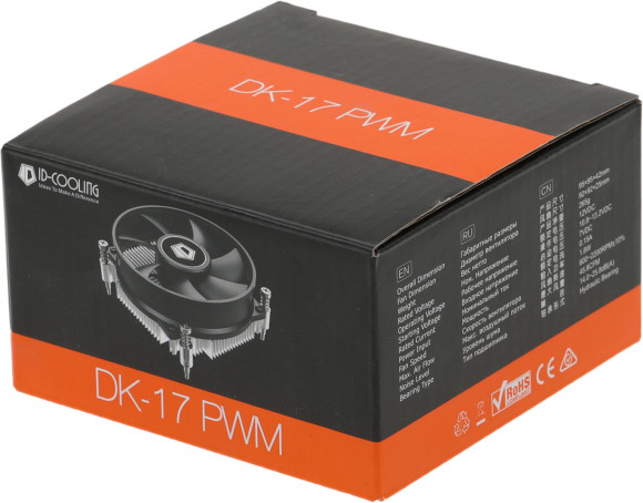 Устройство охлаждения(кулер) ID-Cooling DK-17 PWM Soc-1700/1851 черный 4-pin 14-26dB Al 65W 265gr Ret