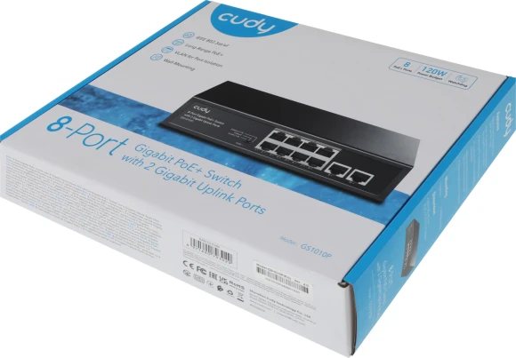 Коммутатор Cudy GS1010P (L2) 10x1Гбит/с 8PoE 120W неуправляемый