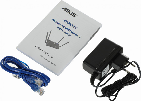 Роутер беспроводной Asus RT-AX53U AX1800 10/100/1000BASE-TX/4G ready черный Роутер беспроводной Asus RT-AX53U AX1800 10/100/1000BASE-TX/4G ready черный