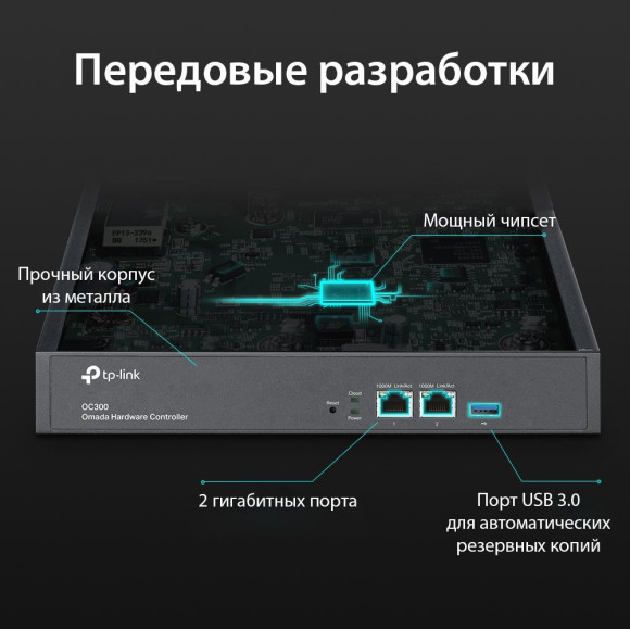Контроллер TP-Link Omada OC300 10/100/1000BASE-TX черный Контроллер TP-Link Omada OC300 10/100/1000BASE-TX черный