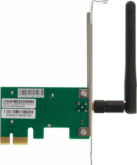 Сетевой адаптер Wi-Fi TP-Link TL-WN781ND N150 PCI Express (ант.внеш.съем) 1ант.