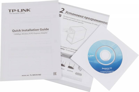Сетевой адаптер Wi-Fi TP-Link TL-WN781ND N150 PCI Express (ант.внеш.съем) 1ант.