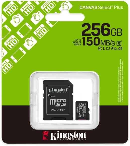 Флеш карта microSDXC 256GB Kingston SDCS3/256GB Canvas Select Plus V10 A1 + adapter Флеш карта microSDXC 256GB Kingston SDCS3/256GB Canvas Select Plus V10 A1 + adapter