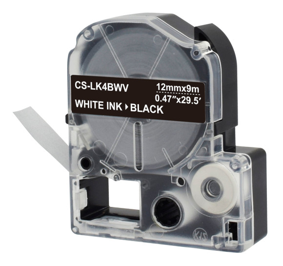 Картридж ленточный Cactus CS-LK4BWV LK-4BWV белый на черном 12x9 для Epson LW300/LW400/LW700/LW600P/LW1000P/K400/Z700/Z900 Картридж ленточный Cactus CS-LK4BWV LK-4BWV белый на черном 12x9 для Epson LW300/LW400/LW700/LW600P/LW1000P/K400/Z700/Z900