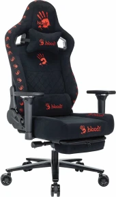Кресло игровое A4Tech Bloody GC-670 черный искусственная замша крестов. металл подст.для ног