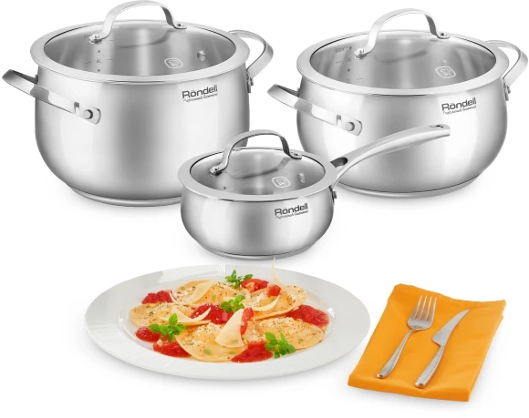 Ковш Rondell Calypso RDS-1670 1.5л. d=16см (с крышкой) стальной Ковш Rondell Calypso RDS-1670 1.5л. d=16см (с крышкой) стальной