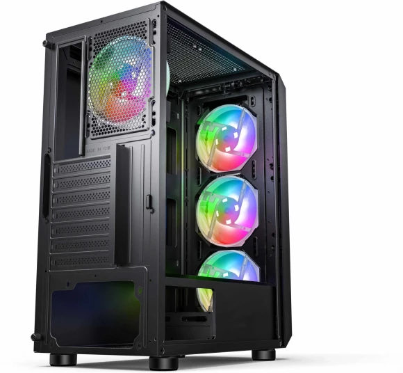 Корпус Accord 3338 черный без БП ATX 6x120mm 1xUSB2.0 1xUSB3.0 audio bott PSU