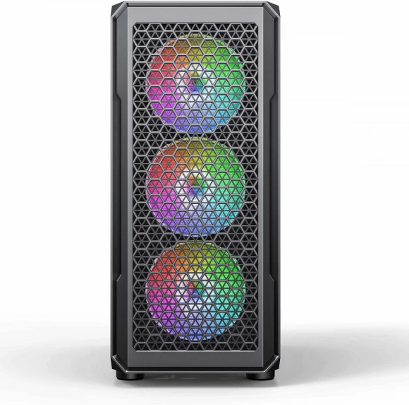 Корпус Accord 3338 черный без БП ATX 6x120mm 1xUSB2.0 1xUSB3.0 audio bott PSU