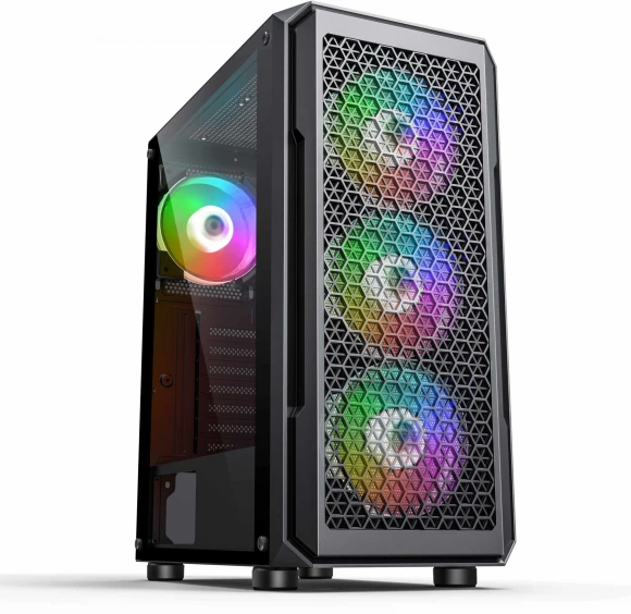 Корпус Accord 3338 черный без БП ATX 6x120mm 1xUSB2.0 1xUSB3.0 audio bott PSU