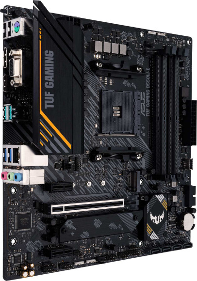 Материнская плата Asus TUF GAMING B550M-E Soc-AM4 AMD B550 4xDDR4 mATX AC`97 8ch(7.1) GbLAN RAID+VGA+HDMI+DP
