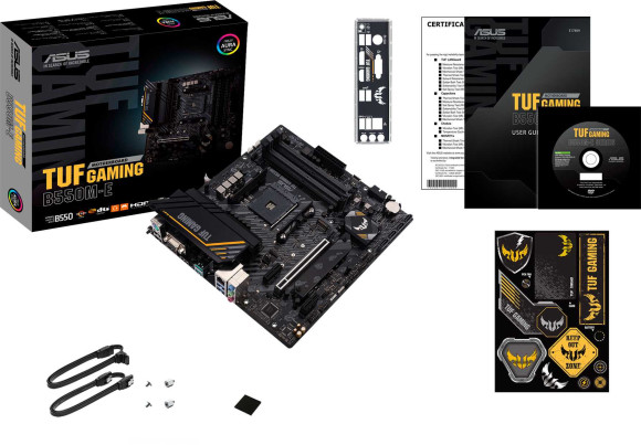 Материнская плата Asus TUF GAMING B550M-E Soc-AM4 AMD B550 4xDDR4 mATX AC`97 8ch(7.1) GbLAN RAID+VGA+HDMI+DP