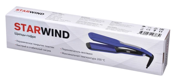 Щипцы Starwind SHE6620 40Вт синий макс.темп.:210С покрытие:керамическое Щипцы Starwind SHE6620 40Вт синий макс.темп.:210С покрытие:керамическое