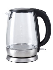 Чайник электрический Kitfort КТ-619 1.7л. 2200Вт серебристый/черный корпус: стекло/металл Чайник электрический Kitfort КТ-619 1.7л. 2200Вт серебристый/черный корпус: стекло/металл