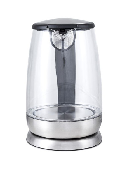 Чайник электрический Kitfort КТ-619 1.7л. 2200Вт серебристый/черный корпус: стекло/металл Чайник электрический Kitfort КТ-619 1.7л. 2200Вт серебристый/черный корпус: стекло/металл