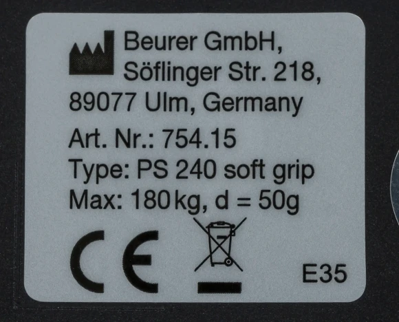 Весы напольные электронные Beurer PS240 макс.180кг черный Весы напольные электронные Beurer PS240 макс.180кг черный