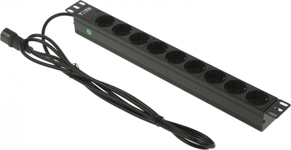 Блок распределения питания Lanmaster TWT-PDU19-10A9P4-3.0 гор.размещ. 9xSchuko базовые 10A C14 3м